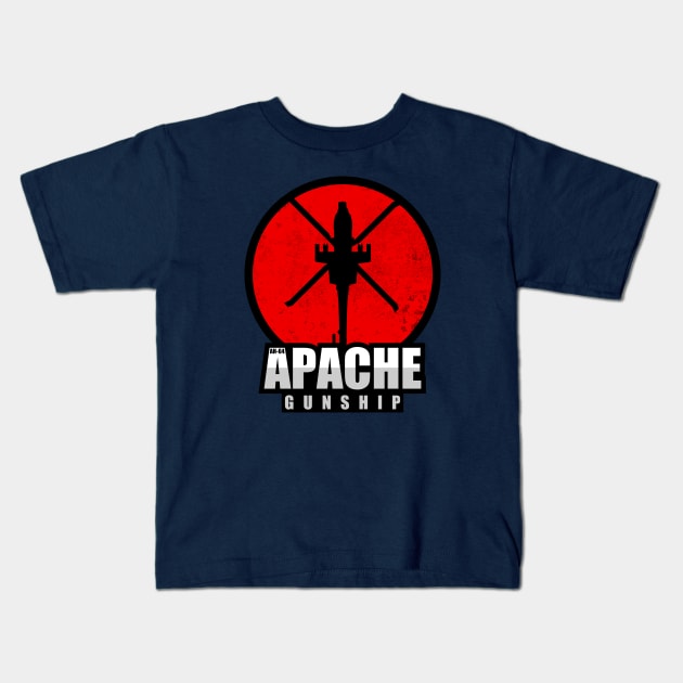 AH-64 Apache Patch (distressed) Kids T-Shirt by TCP